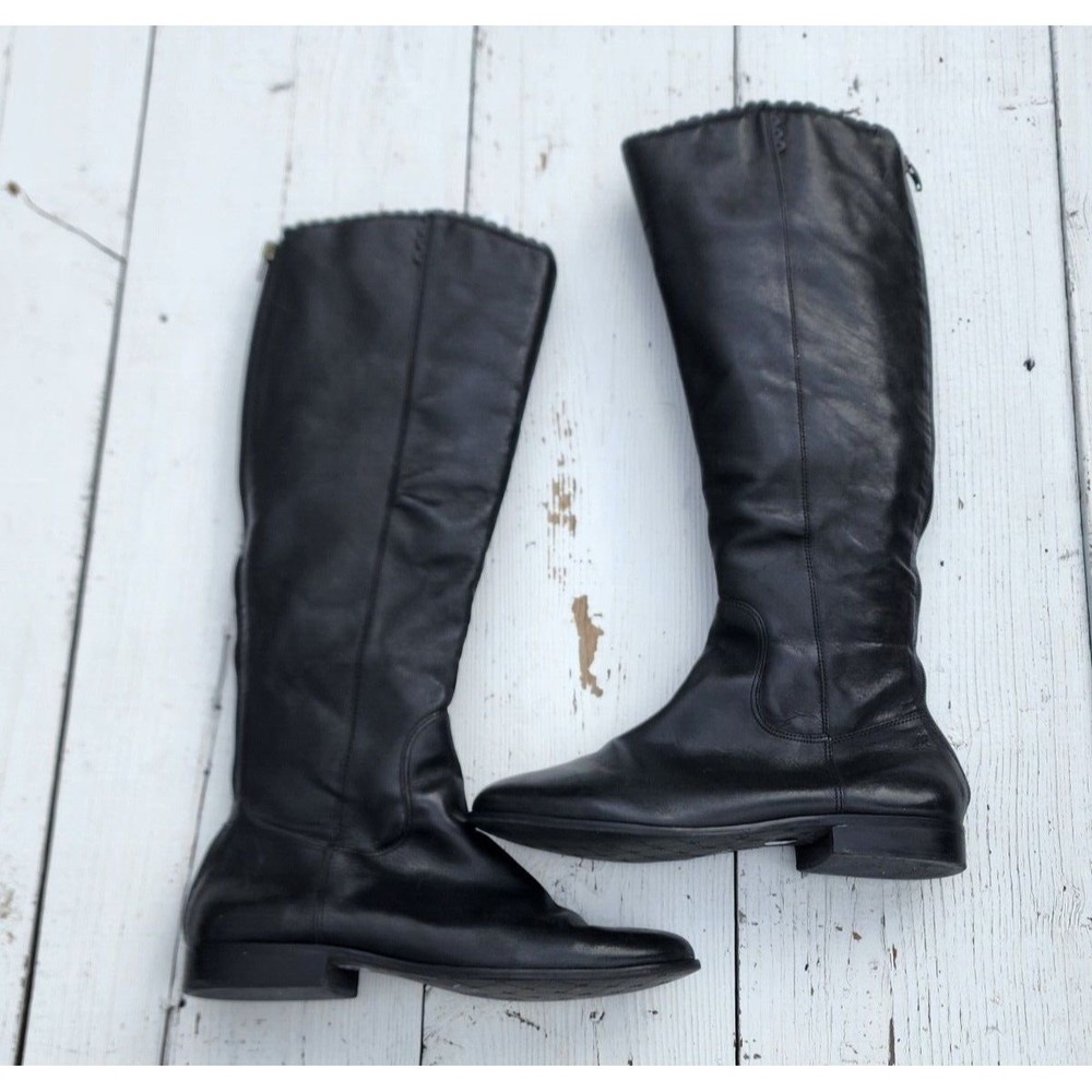Jack Rogers Lisbeth Women Black Knee Leather Boots WIDE CALF US 11 EU 41.5 - Picture 4 of 11
